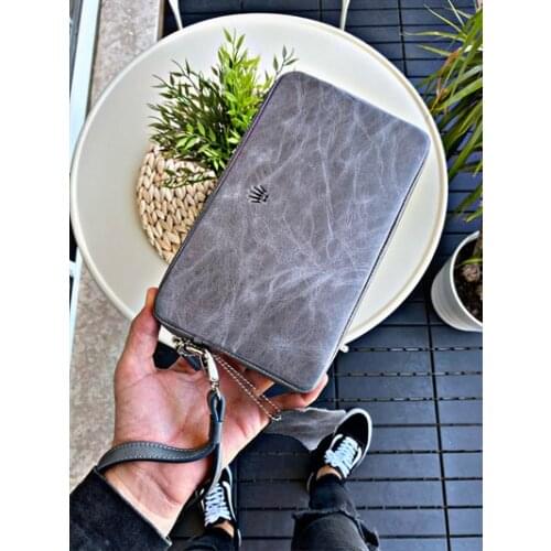 FABIAN GREY GENUINE LEATHER HANDBAG