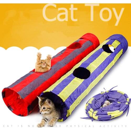 4 Holes Pet Cat Tunnel Toys Foldable Funny Pet Tunnel Cat Toy Play Training Toys Cat Rabbit Pink Play Tunnel Tube