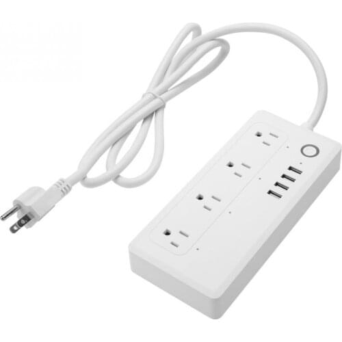 WiFi Smart Outlet 4 USB Ports Socket Power Strip Surge Protector Plug Voice Controlled 100-240V US Wholesale