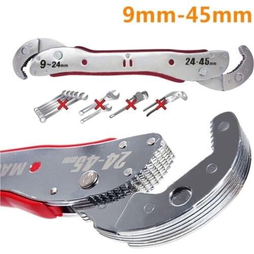 Universal Adjustable 9-45 MM Magic Wrench For Torque Ratchet Wrench Pipe Quick Buckle Household Hand Tool Multi-function Wrench