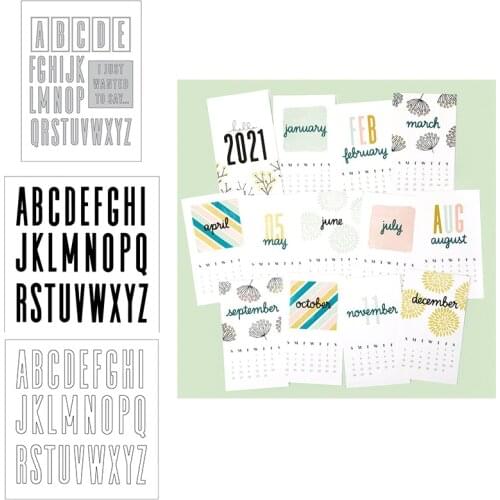 Upper Case Letter A-Z Metal Cutting Dies with Coordinating Clear Stamps For DIY Calendar Craft Paper Cards Embossing Dies