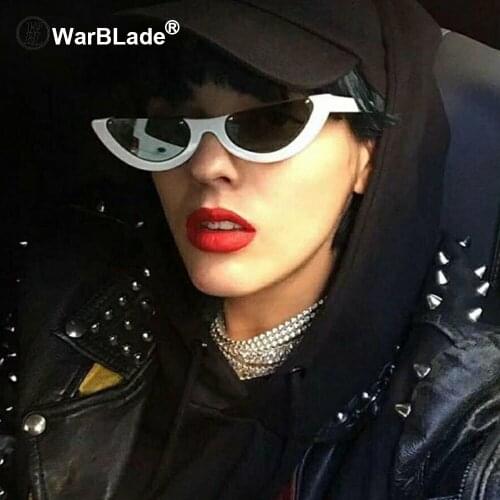 WarBLade Cool Trendy Half Frame Rimless Cat Eye Sunglasses Women Clear Brand Designer Sun glasses For Female Oculos de sol