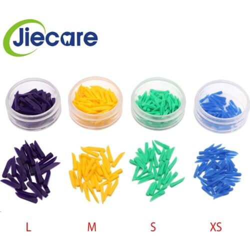1 Box Dental Disposable Medical Materials Dental Plastic Teeth Wedges Dentist Tool Teeth Care 4 Sizes Purple Yellow Green Blue