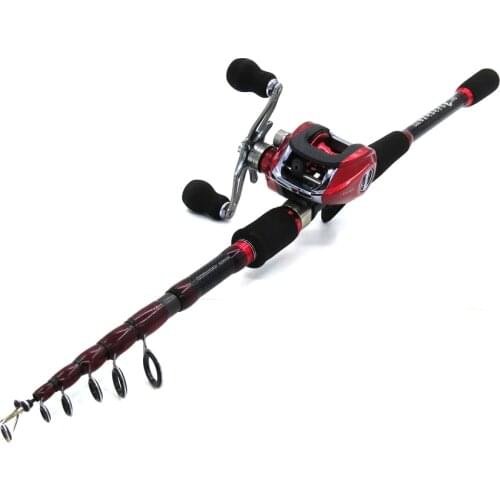 2019 carbon baitcast fishing rod combo short hard travel stick for bass carp pike boat rock telescopic pole bait casting reel