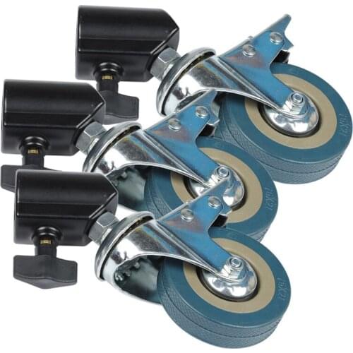 3PCS 22mm Photo Studio Heavy Duty Universal Caster Wheel for Light Stands&Studio Boom Photo Studio Accessories