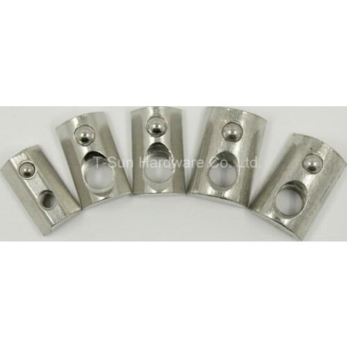 4040 M6 Roll-in T Spring Nut / M6 Half Round Elasticity Spring Nut for 4040 Aluminium Profile Slot Groove 6