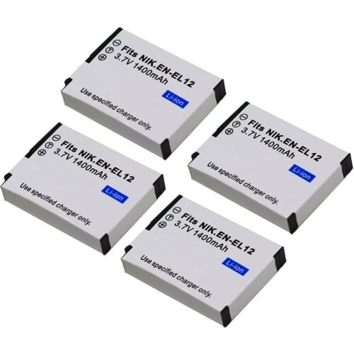 4X ENEL12 EN-EL12 Battery for Nikon Coolpix A900 AW130 AW120 S9900 S9500 W300 S9700 S9600 S6000 S8200 AW110 S9100 S9400 Camera