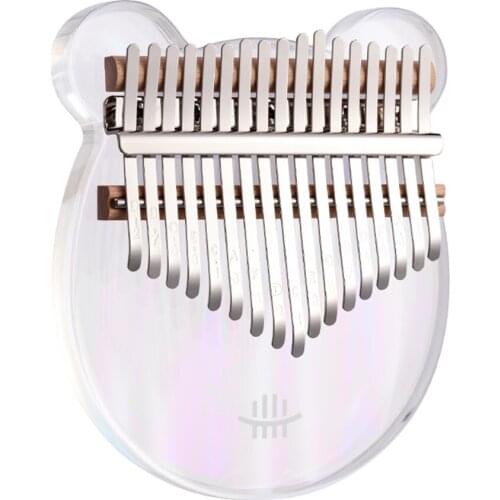 Hluru 17 Key Kalimba Acrylic Cute Transparent Colorful Thumb Piano Finger Piano Gift With Tuner Hammer and Bag