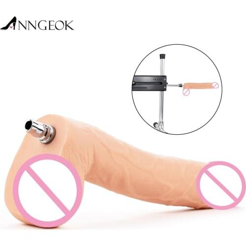 Big Flesh Dildo for ANNGEOK Metal Sex Machine Men Realistic Peins Love Machine Gun Attachments Sex Toy for Women AN-R13