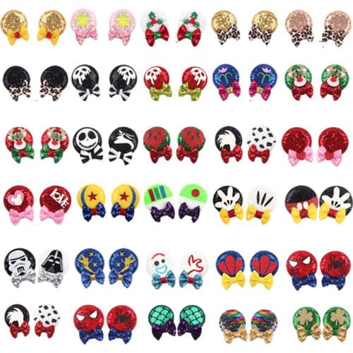 Flowers Baby Bow Ears Hairpin Sequin Minnie Party Hair Clips Festival Mouse Headband Party Hairgrips Barrette Hair Accessories