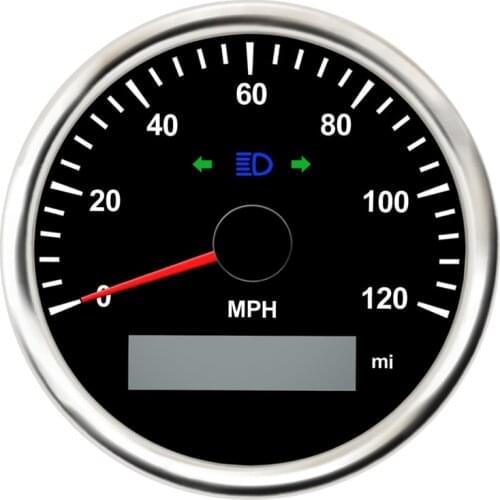 120MPH Motorcycle Car Speedometer Digital waterproof Speed Back Gauge fit Car Boat Yacht Red Backlight