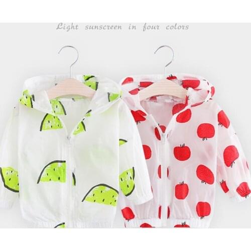2019 Children Girl Clothing Boy Long Sleeve Sweatshirt Sun Protection Clothing For Kids Clothes Sportswear Fruit Patterns