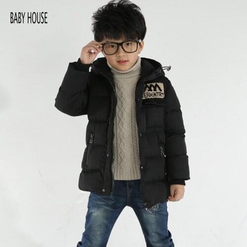 New Brand Warmer Winter Jacket For Boy Long Thickness Boys Winter Coats Doudoune Enfants Hooded Boys Winter Jacket B524