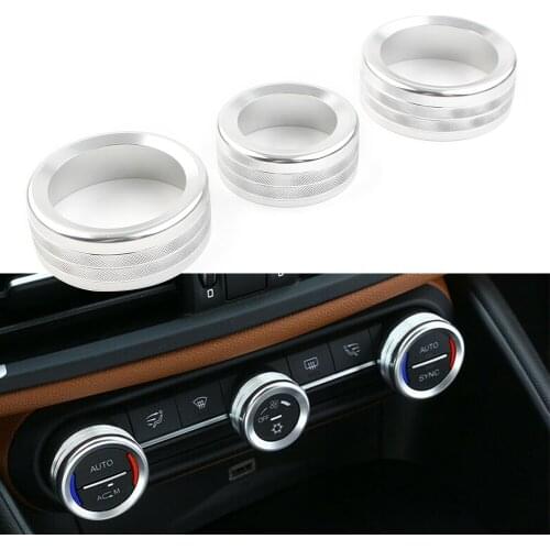 For Alfa Romeo Stelvio Giulia Car Interior Central Control Air Condition Switch Knob Ring AC Cover Trim 2017 2018 2019 2020