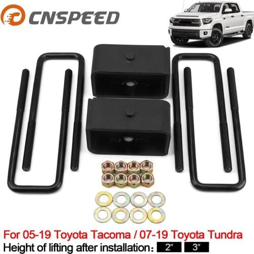 For 2007-2019 Toyota Tundra For 2005-2019 Toyota Tacama U Bolts+ 2" Rear Lift Leveling Blocks Kit 2wd 4wd
