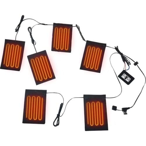 USB Charged Clothes Heating Pad 5V Electric Heating Sheet With 3 Gear Adjustable Temperature Heating Warmer Pad Vest Right