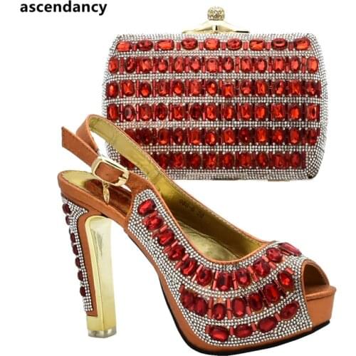 New Arrival Nigerian Party Shoe and Bag Sets Italian Shoes and Bags Set Envio Gratis African Shoes and Matching Bags Set Italian