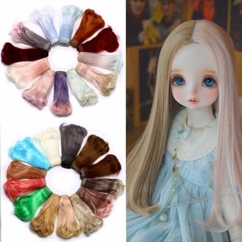 Doll Wigs 15*100cm Doll Hair DIY High-temperature Wire Gradient Color Curly Hair Wigs for 1/3 1/4 1/6 BJD DIY JF002