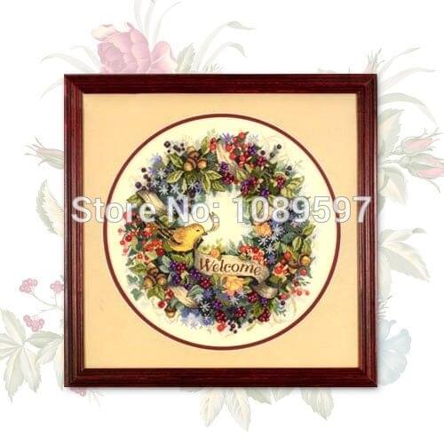 Bird With Wild Berry Garlands Patterns Embroidered Cross Stitch Kit T932 On Needlework Embroidery Cross-stitch Thread Sets