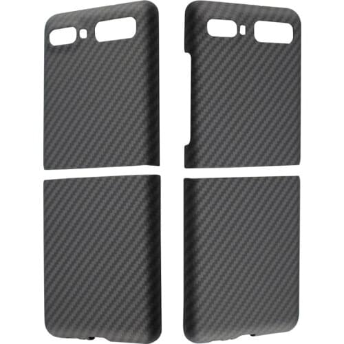 Real Ultra-Thin Pure Carbon Fiber Phone Case For Samsung Galaxy Z Flip 5G F7000 F7070 Camera Anti-fall Lightweight Shell Cover