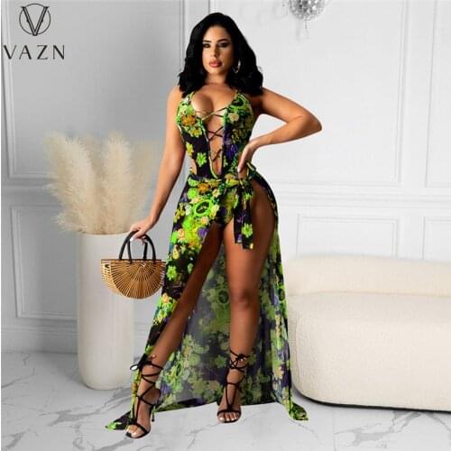 VAZN New 2021 Boho Beach Sexy Club Birthday Dress Floor-length Evening Gown Women Elegant Fashion Female Dress Club Shinny Dress