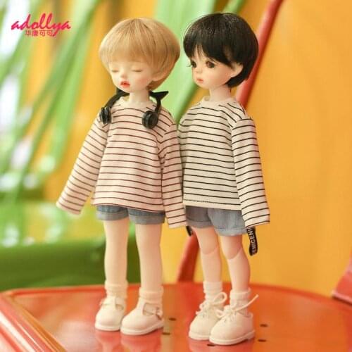 Adollya BJD Doll Clothes Striped Long Sleeve T-shirt Diy Toys For Girls Fashion Base Shirt Clothes For Dolls 1/6 BJD Accessories
