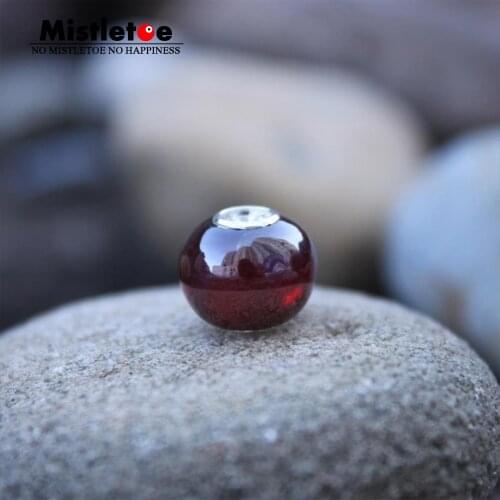 Mistletoe 925 Sterling Silver Round Fine Natural Red Garnet Stone Bead Jewelry