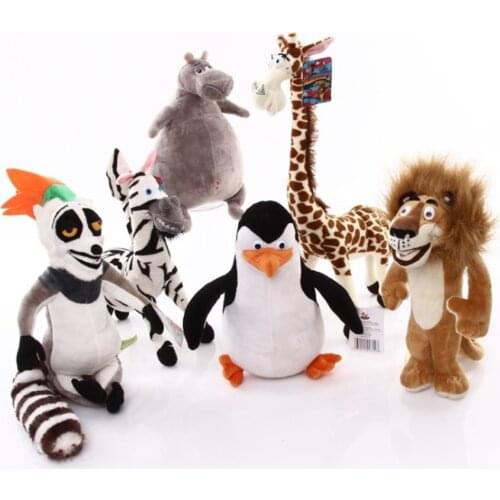 New 10PCS Giraffe Hippo Lemur Lion Penguin Zebra 8-14” 20-35CM Plush Doll