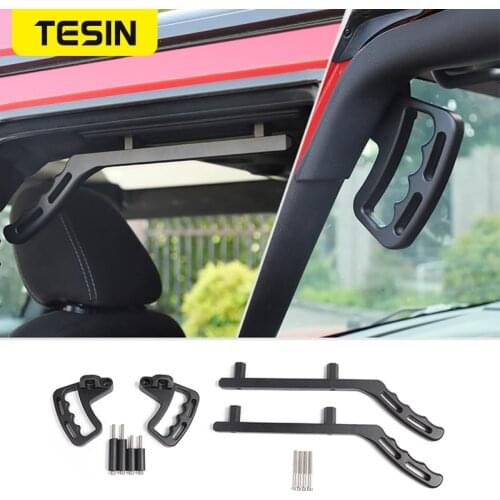 TESIN Armrests Front Grab Handle for Jeep Wrangler JK 2007-2017 Aluminium alloy Car Front Rear Interior Grab Handles