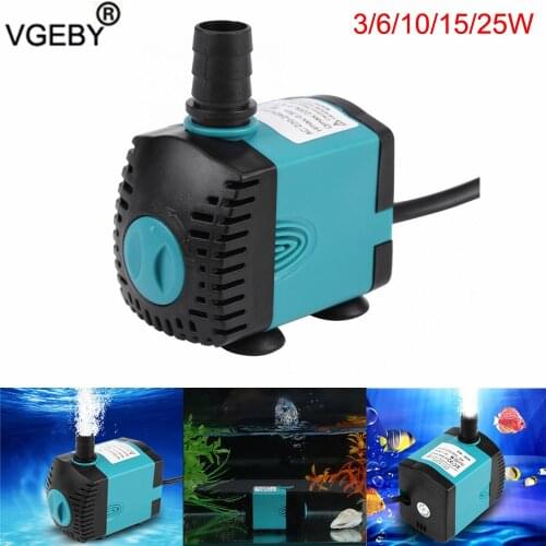 Fish Tank Water Pump 3/6/10/15/25W Ultra-Quiet Submersible Water Pump Filter Fish Pond Aquarium Water Fountain Pumps