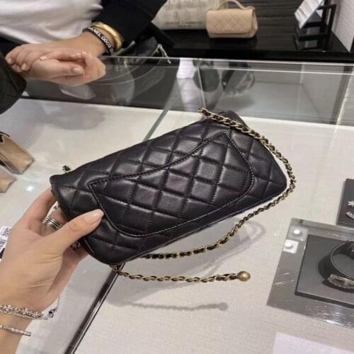 Luxury Handbags Designer Shoulder Bags On Chain Top WOC Quality Bag Lambskin Mini Square Purse Band Flap