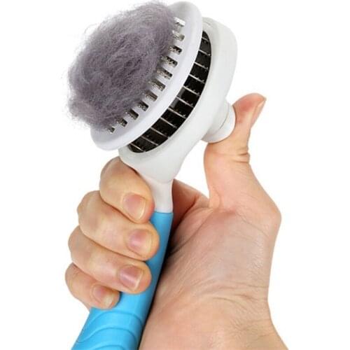 Self Cleaning Pet Slicker Brush Dog Cat Shedding Comb Professional Pet Grooming Tools Hair Shedding Trimmer Comb