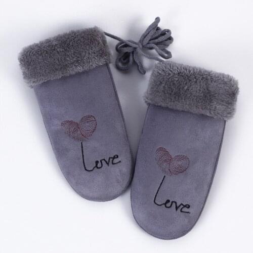 Palm width 8cm Women Lovely Cartoon Bear Claw Mittens Winter Warm Thick Cashmere Suede Leather Boy Outdoor Sports Ski Glove 15E