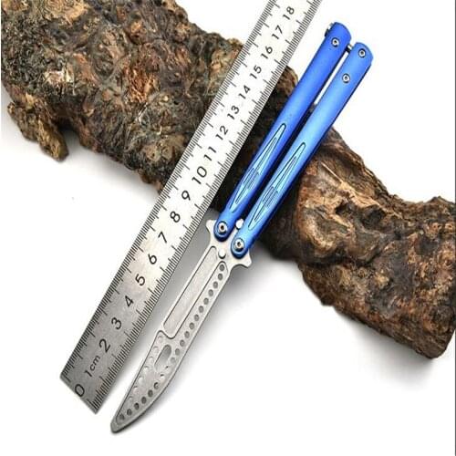 Stainless steel outdoor light speed particle uncut flapping knife with aluminum handle training knife