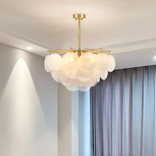 Modern Minimalist Glass Chandelier Nordic Living Room Restaurant Hall Art Led Chandelier Home Decor Indoor Lighting Fixtures