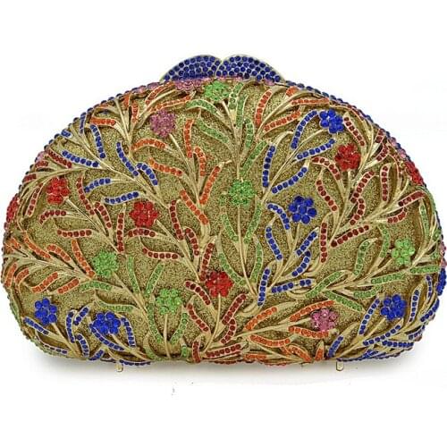 XIYUAN gold party Rhinestone Evening Bags diamond clutches Pearls Beaded Day Clutch Purse Handbags Wallet Evening Wedding Bag