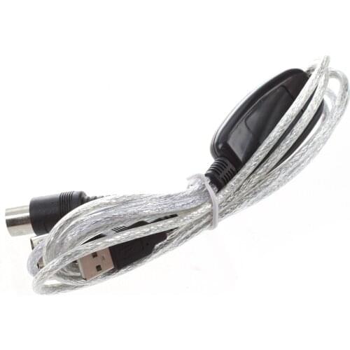 USB IN-OUT MIDI Cable Converter PC to Music Keyboard Adapter Cord