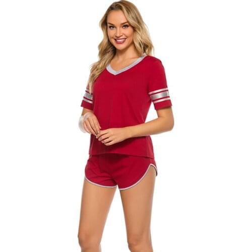 Spring and summer 2020 new short sleeve shorts home clothes casual comfortable sexy breathable Pajama suit