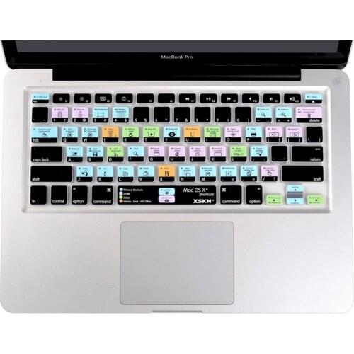 XSKN Brand for Mac OS X Shortcut Design Hot Keys Functional Silicone Keyboard Cover Skin for Macbook 12 Inch Retina, US Layout