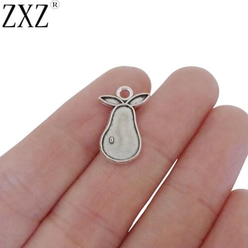 ZXZ 50Pcs Fruit Pear Charms Pendants Beads For DIY Bracelet Necklace Earring Making Findings 19x12mm