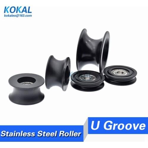 1PCS/LOT U/V groove stainless steel S608zz S626RS ball bearing coated with POM Nylon PA grooved sliding bearing roller wheel