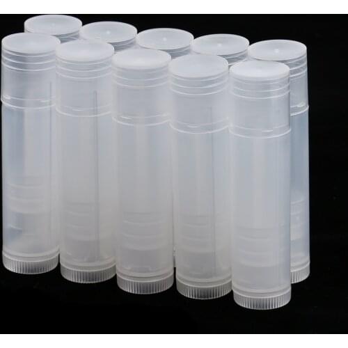10pcs Refillable Mini Empty Lip Balm Tubes Cosmetic Containers Lipstick Bottles Black White Clear