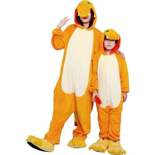 27kids Dinosaur Style Pajama Male Girl Onesie Animal Cosplay Winter Party Jumpsuit Parent-child Outfit Mother Daughter Clothes