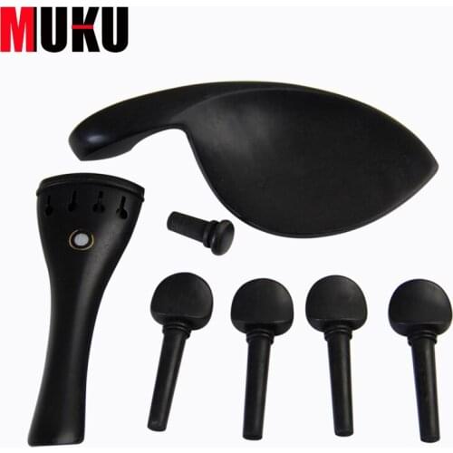 4/4 Violin Parts Black Fiddle Polished Ebony Pegs & End Pin Vintage Design Polished Ebony TP Project