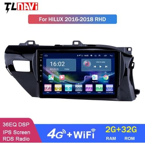 4G LTE 2G RAM Car DVD For Toyota Hilux 2016 2017-2018 RHD Multimedia Radio Stereo System Android 10