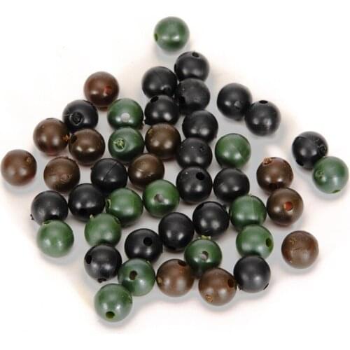 50pcs/lot Carp Fishing Beads Round Soft Rubber Carp Fishing Rig Beads