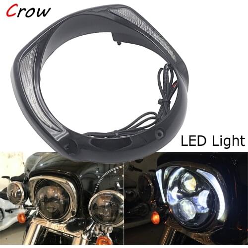 Motorcycle 7-Inch Headlight Bezel Trim Ring For Harley Touring Street Glide Road King Electra Tri Glide FLHR FLHX FLTXR