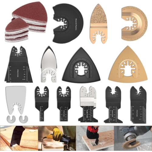 81Pcs Multifunctional Quick Release Oscillating Saw Blades Multitool Wood Metal Cutter Power Tools Renovator Trimmer Blades