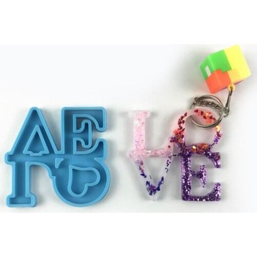 Love Keychain Epoxy Resin Mold Earrings Necklace Silicone Mould DIY Crafts Jewelry Pendants Casting Tools