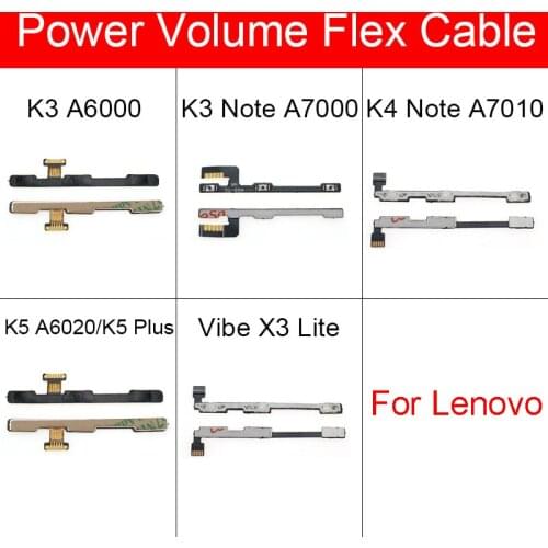 Power Volume Side Button Flex Cable For Lenovo Vibe K3 K4 K5 Note Plus A6000 A7000 A7010 A6020a/Lemon X3 K51c78 Repair Parts